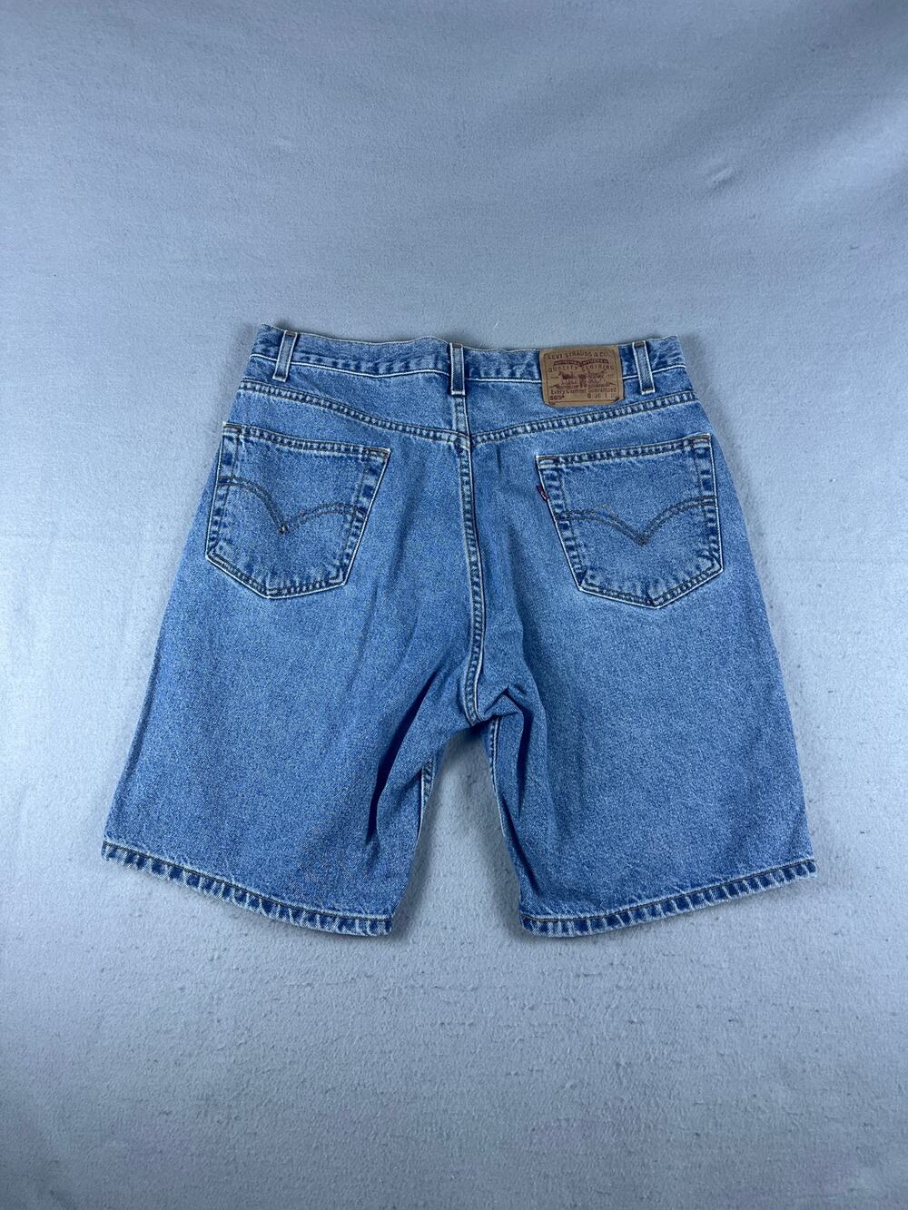 Levi's 505 Jean Shorts Mens 36 Blue Flat Regular Fit Medium Wash Denim Skate Y2K